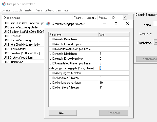 Veranstaltungsparameter